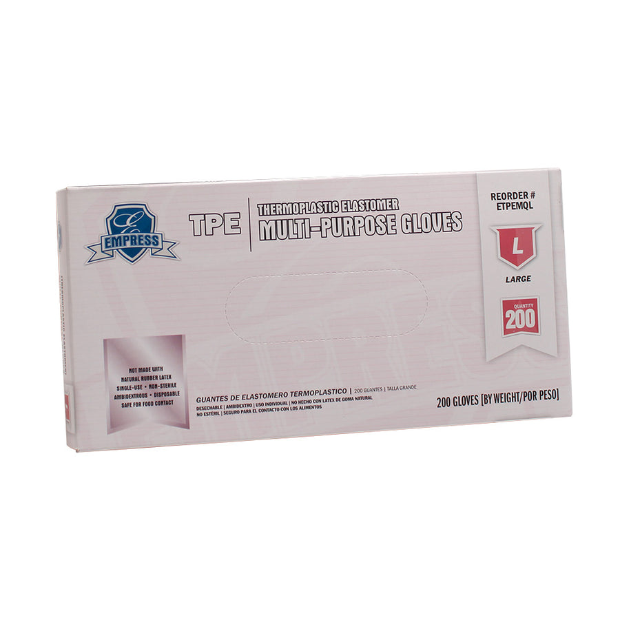 Empress ETPEMQL Thermoplastic Elastomer Glove Large Clear (TPE)-MQ 2000/CS