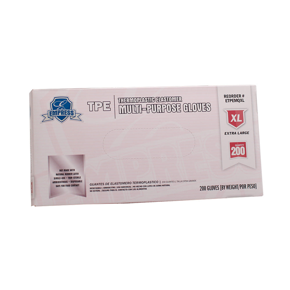 Empress ETPEMQXL Thermoplastic Elastomer Glove X-Large Clear (TPE)-MQ 2000/CS