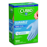 Curad CUR4145R Powder-Free Nitrile Exam Gloves, One Size, Blue, 100/box 2