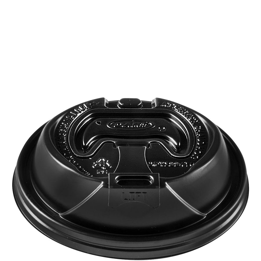 Solo Cup OPT1224TGB Optima Lids for ThermoGuard Reclosable Lid-Black 1200/CS