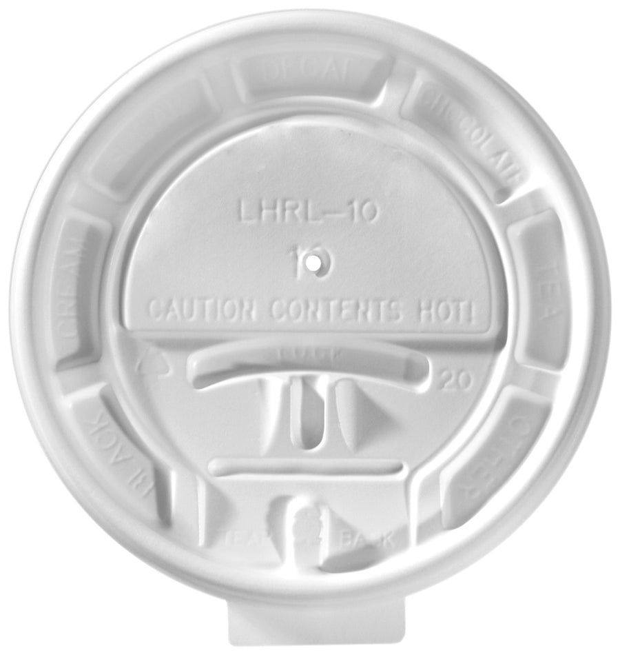 Graphic Packaging LHRL-10 White Lock-Back Lid For 10 oz Hot Cup 1000/CS