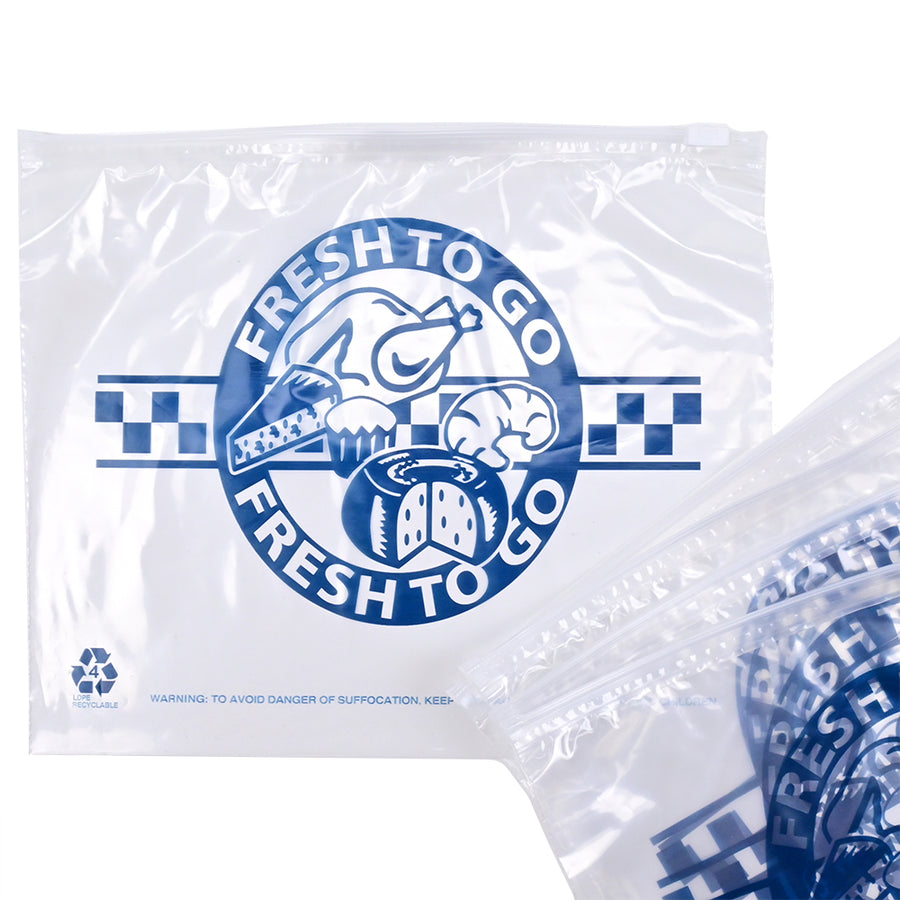 Elkay Plastics FSL1058P Slide Seal Saddle Pack Deli Bag Stock Print "Fresh to Go" 500/CS