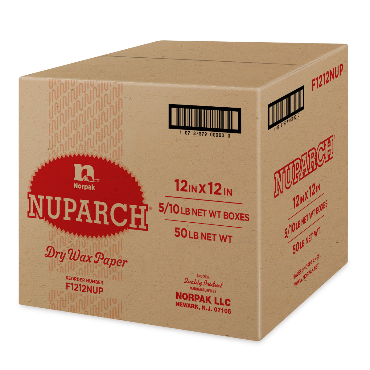 Norpak F1212NUP 12X12 Drywax/Nuparch Shts 50LB 35/41# Paper 50/Cs