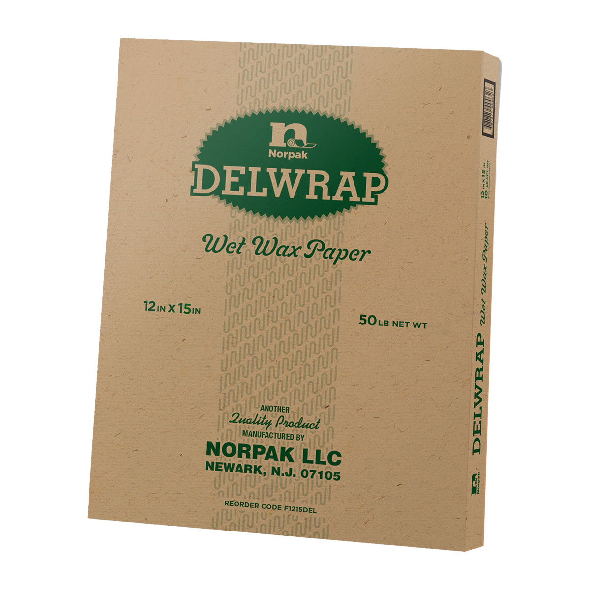 Norpak F1215DEL 12X15 Wetwax/Del Wrap Sht 50LB 35/50# Sheets 50/Cs