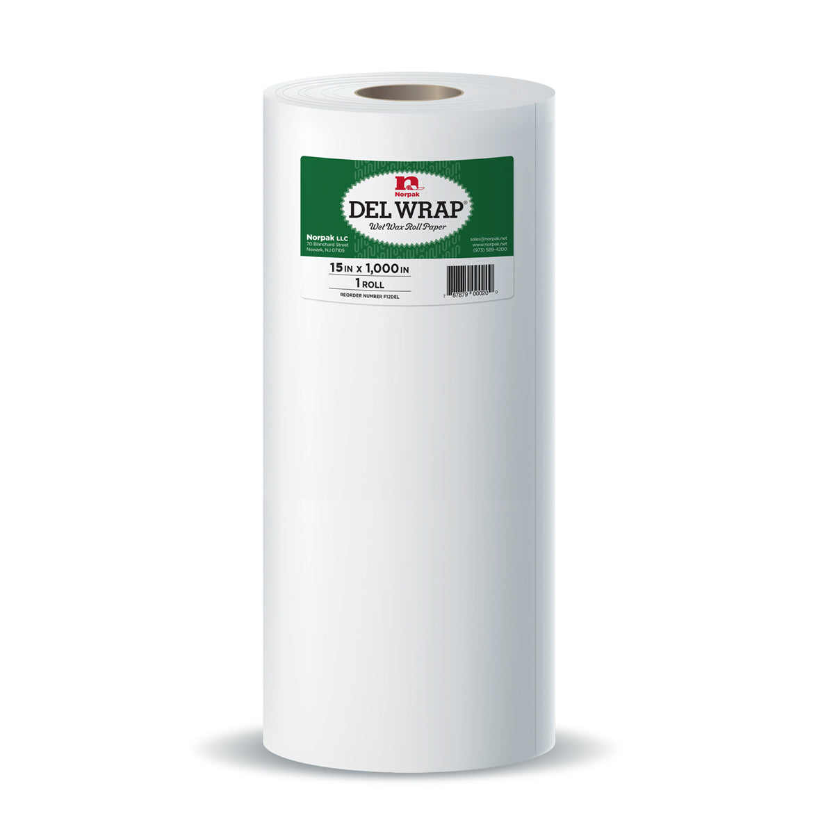 Norpak F15DEL 15" Wet Wax/Del Wrp Rls 1M 1 1 35/50# Paper 3" Core