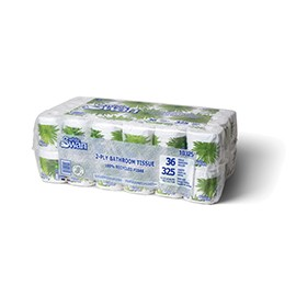 Kruger 10325 White Swan Bathroom Tissue Poly Pack 2-Ply 4.2" x 3.8" 325 Sheets 36/CS
