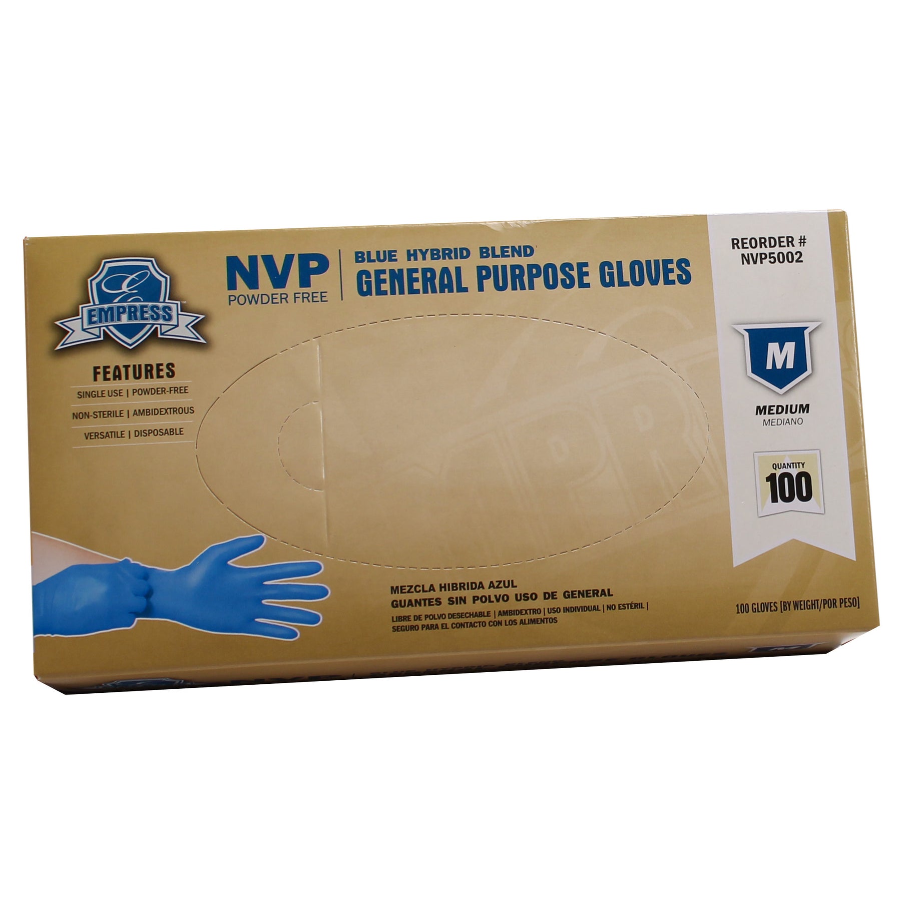 Empress NVP5002 Blue Hybrid Glove Medium 1000/CS
