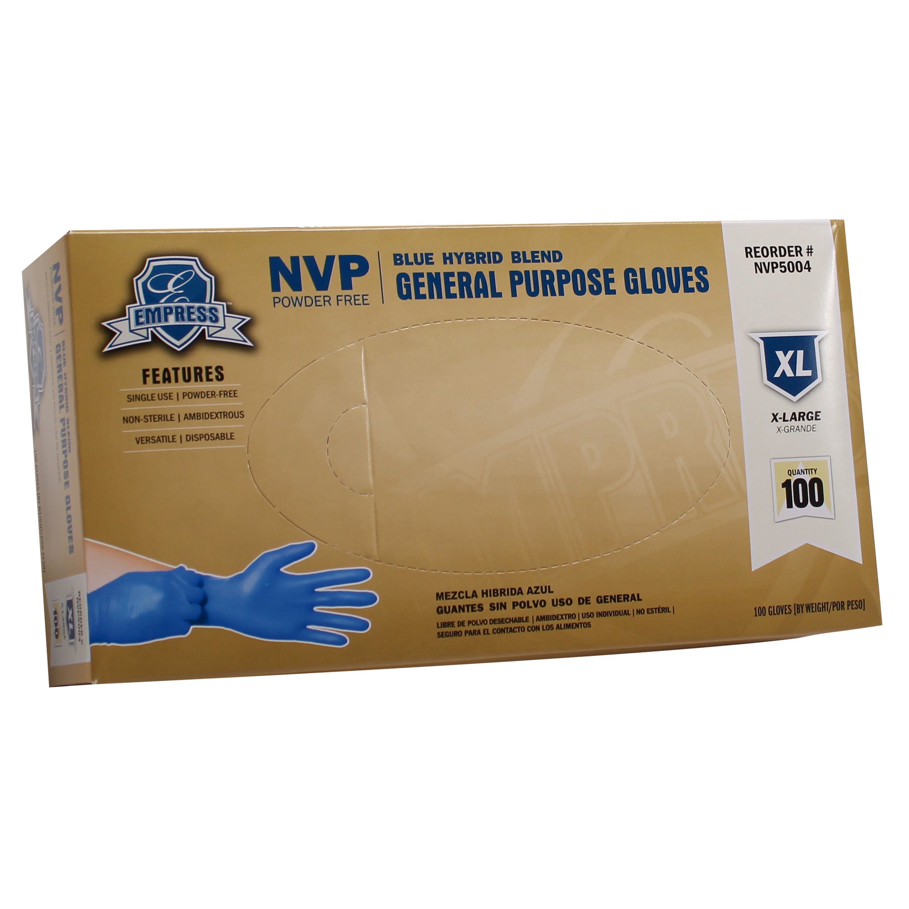 Empress NVP5004 Blue Hybrid Glove Extra Large 1000/CS