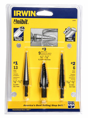 3PC Drill Unibit Set