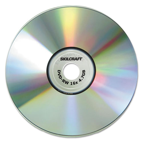 Abilityone 7045015155371 7045015155371, Skilcraft Branded Attribute Media Disks, Dvd-Rw, 4.7 Gb, 4x, Jewel Case, Silver, 5/pack
