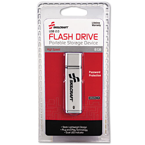 Abilityone 7045015584985 7045015584985, Skilcraft Ultra-Slim Flash Drive, 8 Gb, Silver