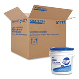 Wypall 51677 WetTask Customizable Wet Wiping System Bucket, White/Blue, 4/Carton 2