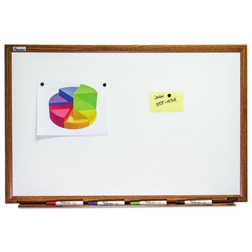 Abilityone 7110013347079 7110013347079 SKILCRAFT Quartet Magnetic Porcelain Dry Erase Board, 36 x 24, White Surface, Light Brown Oak Frame