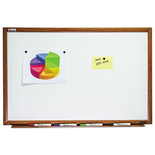 Abilityone 7110013347079 7110013347079 SKILCRAFT Quartet Magnetic Porcelain Dry Erase Board, 36 x 24, White Surface, Light Brown Oak Frame