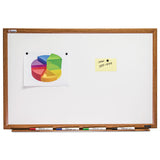 Abilityone 7110013347080 7110013347080 SKILCRAFT Quartet Magnetic Porcelain Dry Erase Board, 48 x 36, White Surface, Light Brown Oak Frame
