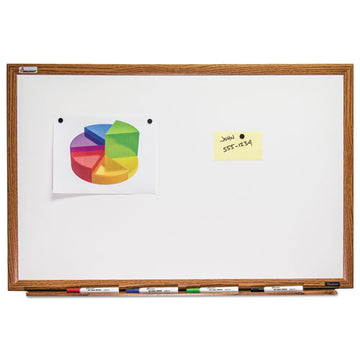 Abilityone 7110013347080 7110013347080 SKILCRAFT Quartet Magnetic Porcelain Dry Erase Board, 48 x 36, White Surface, Light Brown Oak Frame