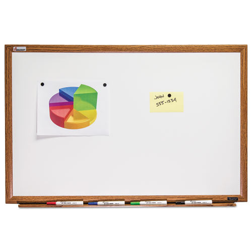 Abilityone 7110013347080 7110013347080 SKILCRAFT Quartet Magnetic Porcelain Dry Erase Board, 48 x 36, White Surface, Light Brown Oak Frame