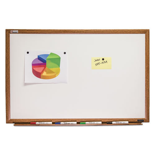 Abilityone 7110013347082 7110013347082 SKILCRAFT Quartet Magnetic Porcelain Dry Erase Board, 72 x 48, White Surface, Light Brown Oak Frame