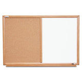 Abilityone 7110015680401 7110015680401 SKILCRAFT Quartet Combination Board, 36 x 24, Tan/White Surface, Oak Wood Frame