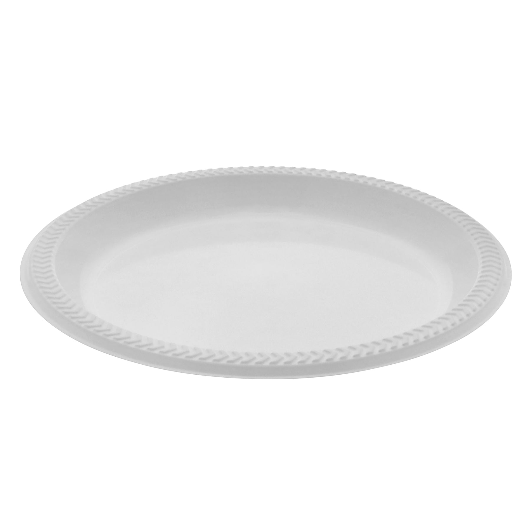 Pactiv YMI9 Meadoware 1-Com Round Plastic Plate 8.875" White 400/CS