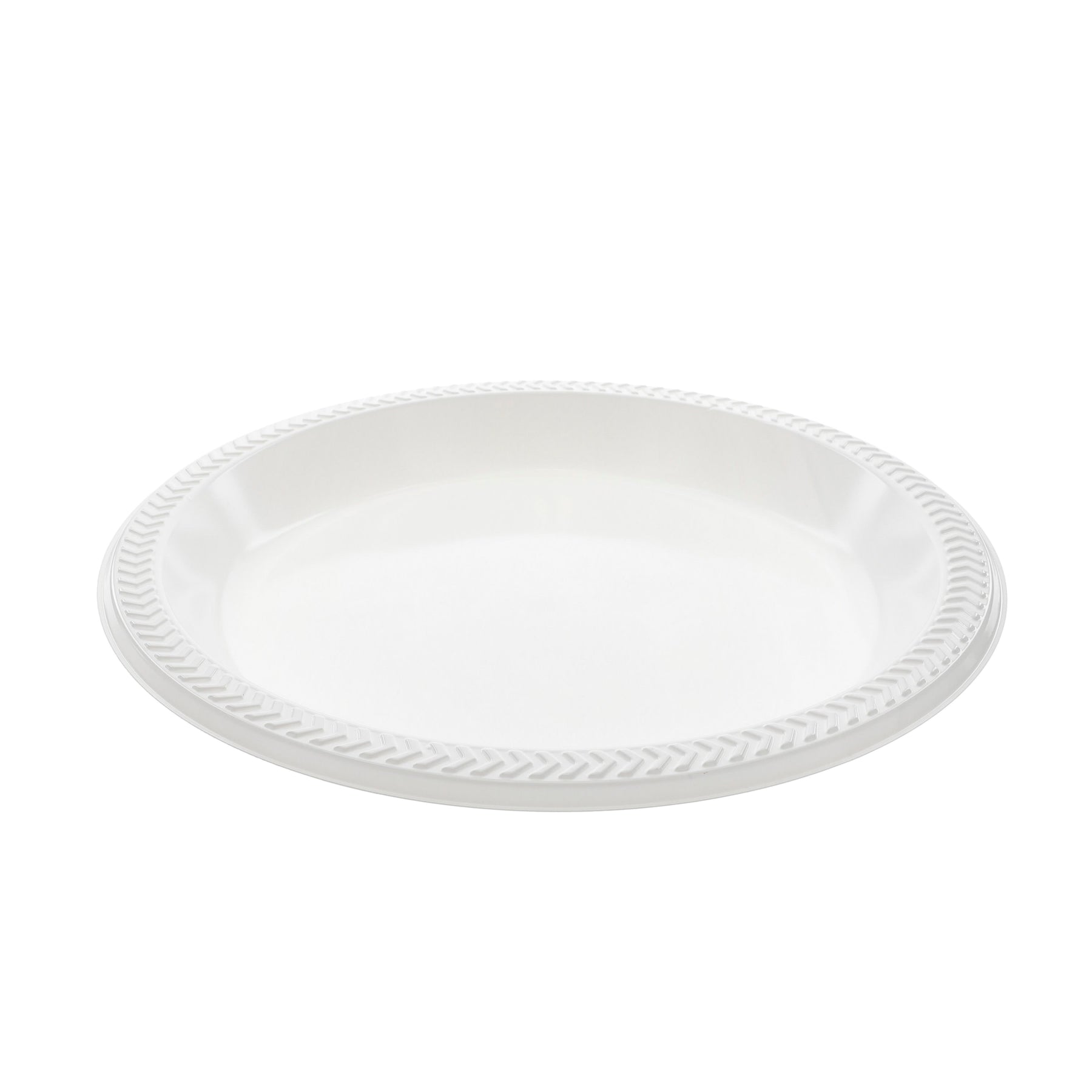 Pactiv MI10 1-Compartment Plastic Plate 10.25" Round White 500/CS