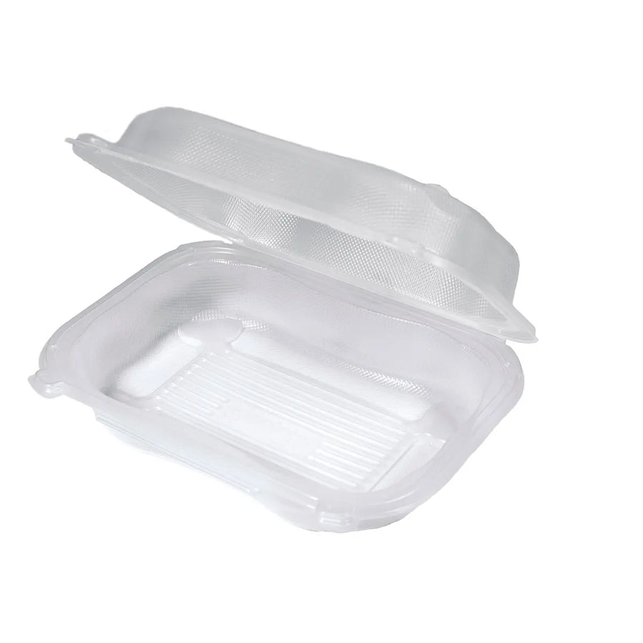Genpak CLX205A-CL Clover Hinged Utility Container Large Clear 9.31" x 7.03" x 2.88" 300/CS