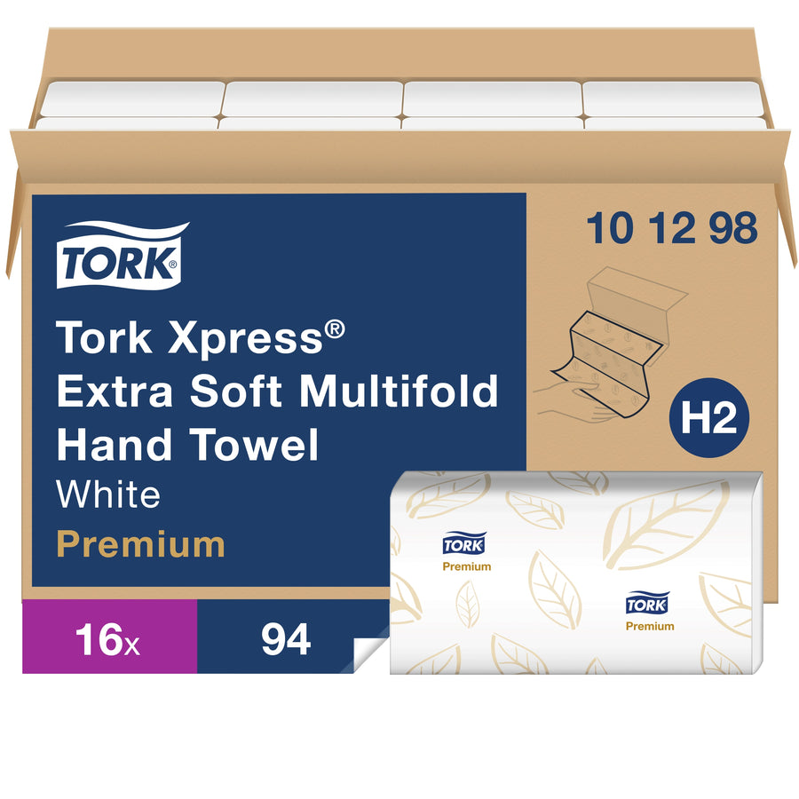 Essity 101298 Tork Xpress Multifold Hand Towel 2-Ply White 12.8" x 9.13" 1504/CS