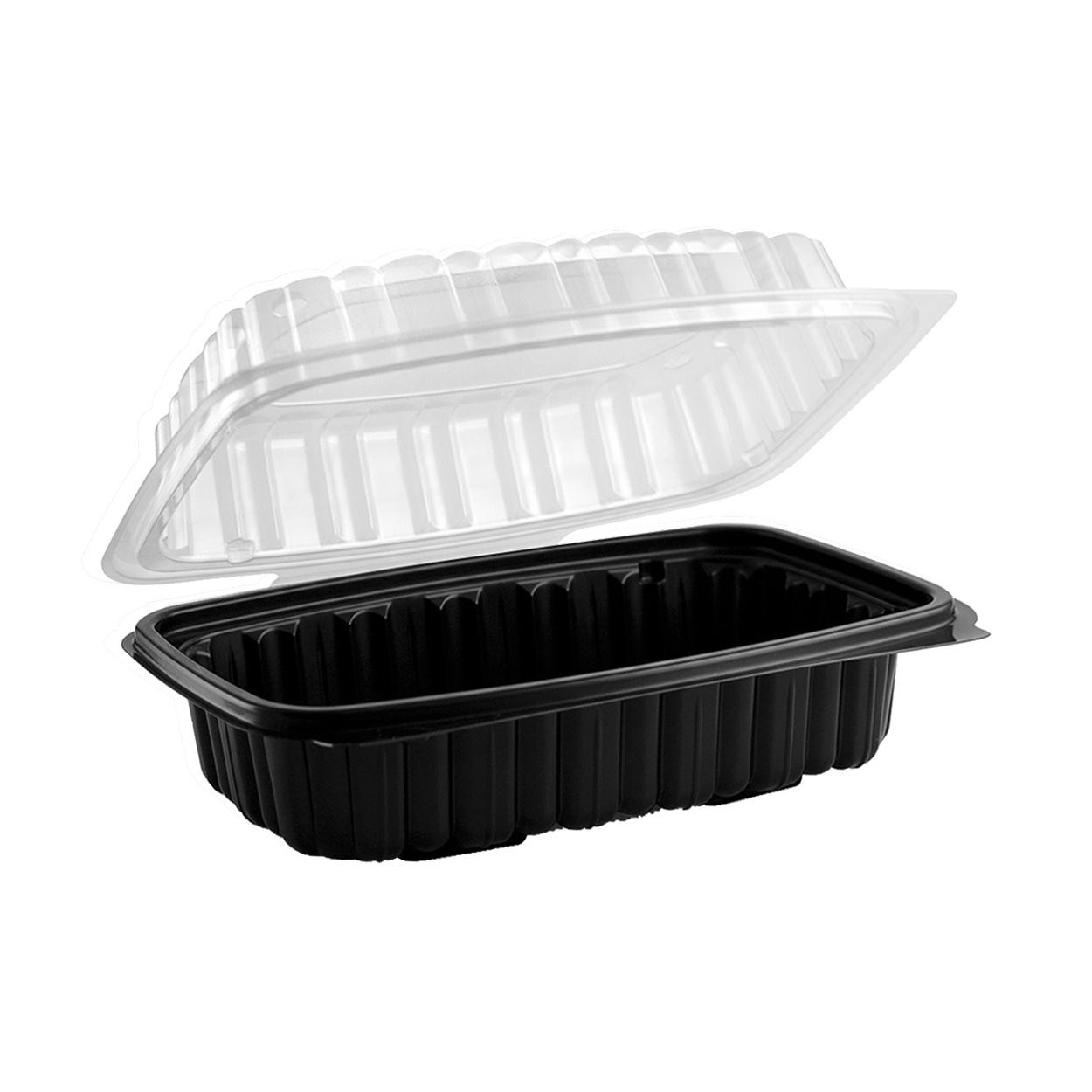 Anchor Packaging 4656910 / CC6911 Culinary Classics Hinged Container 1-Compartment 9" x 6" Black / Clear 120/CS