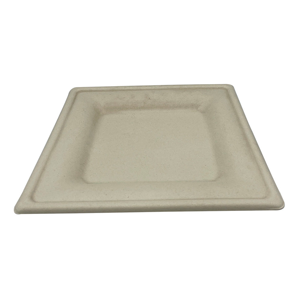 Empress Earth EDP-10-PF Heavy Square Plate Molded Fiber 10" x 10" Natural White PFAS Free 250/CS