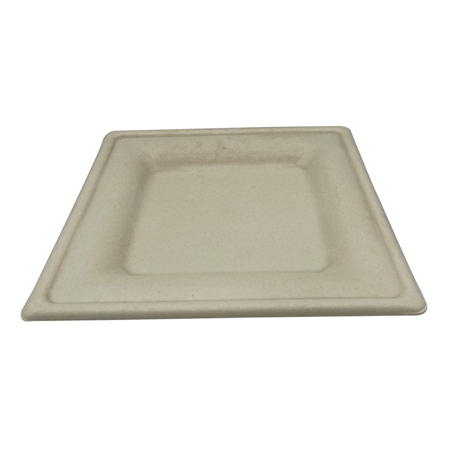 Empress Earth EDP-10-PF Heavy Square Plate Molded Fiber 10" x 10" Natural White PFAS Free 250/CS