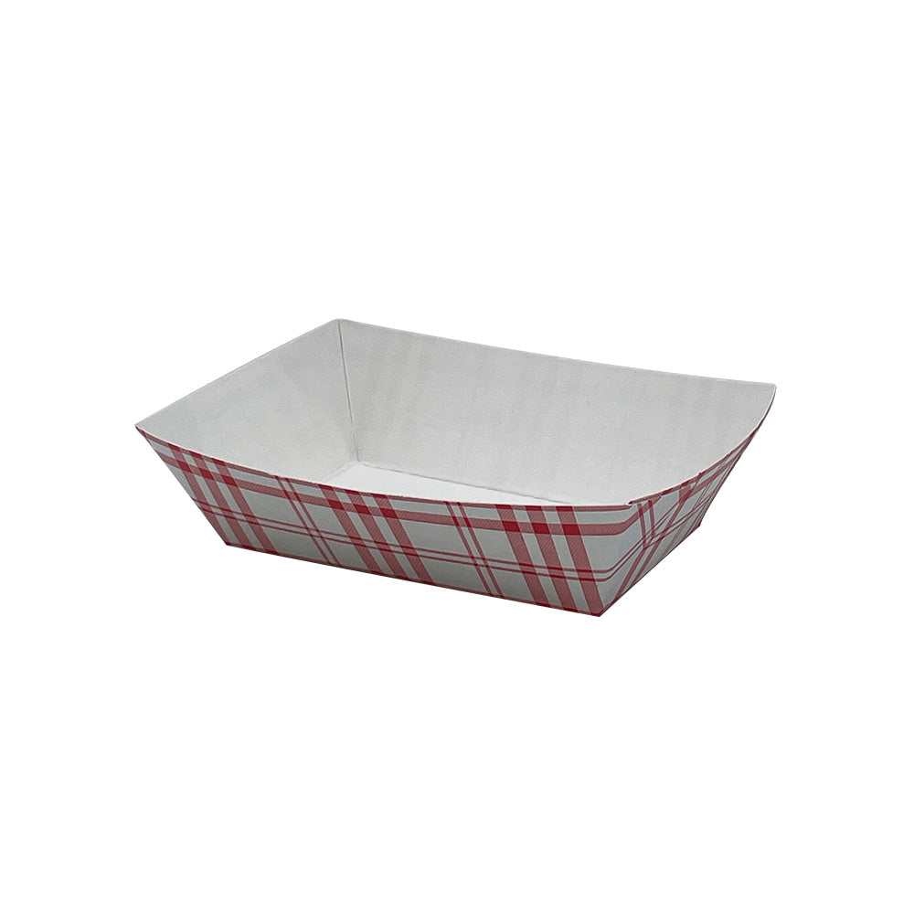 Nova NFT25 1/4lb Red Plaid Food Tray PFAS Free 1000/CS