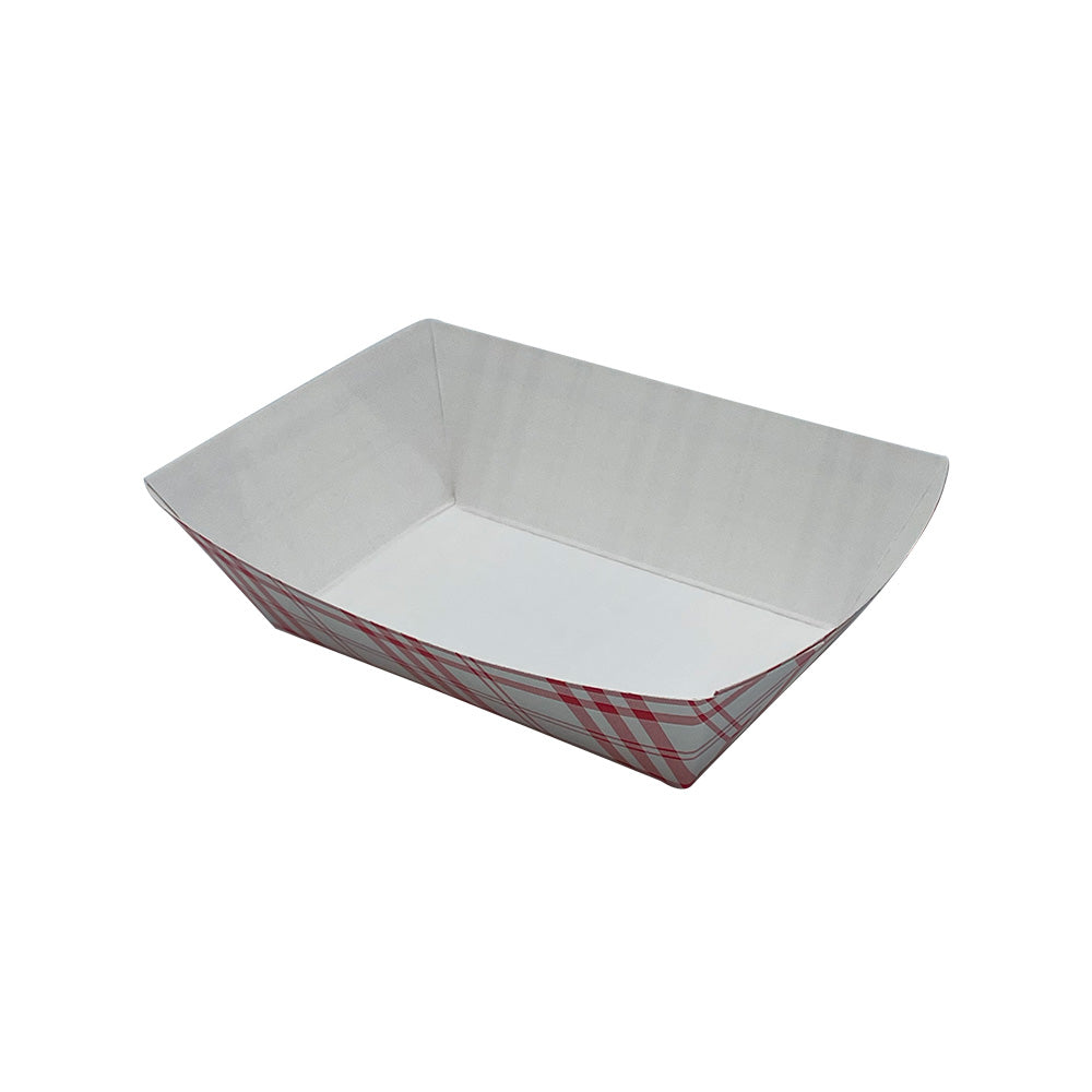 Nova NFT50 1/2lb Red Plaid Food Tray PFAS Free 1000/CS