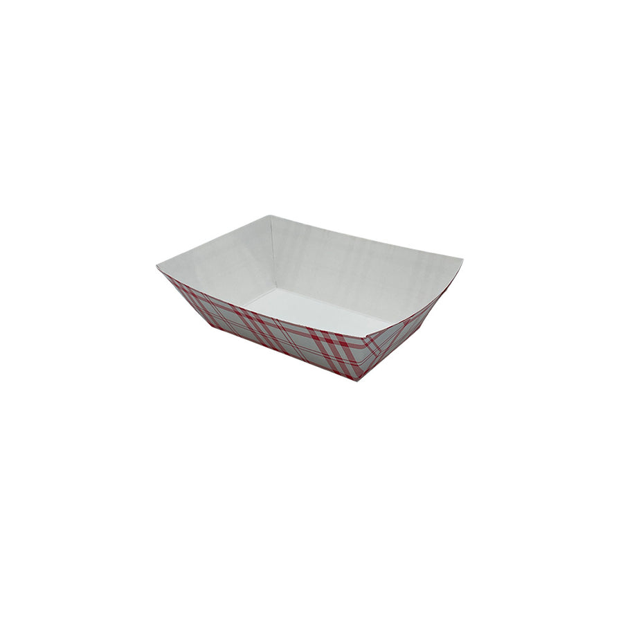 Nova NFT100 1lb Red Plaid Food Tray PFAS Free 1000/CS