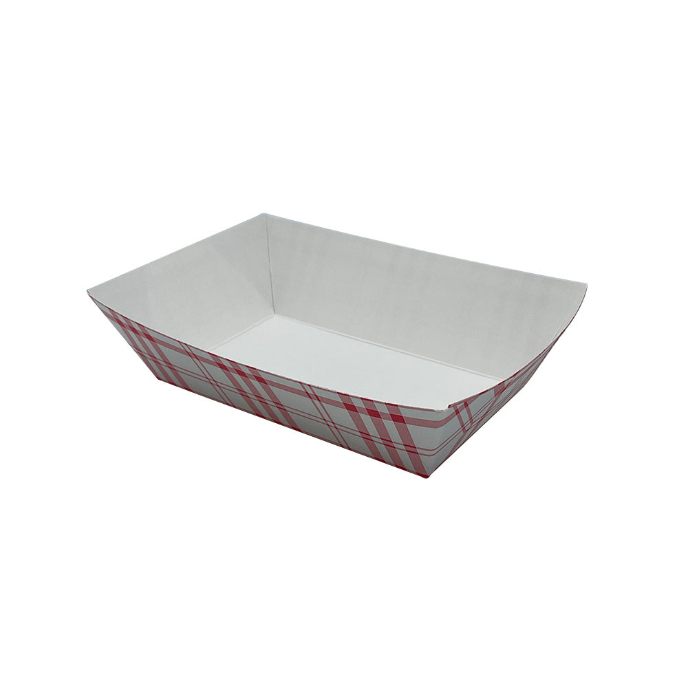 Nova NFT200 2lb Red Plaid Food Tray PFAS Free 1000/CS