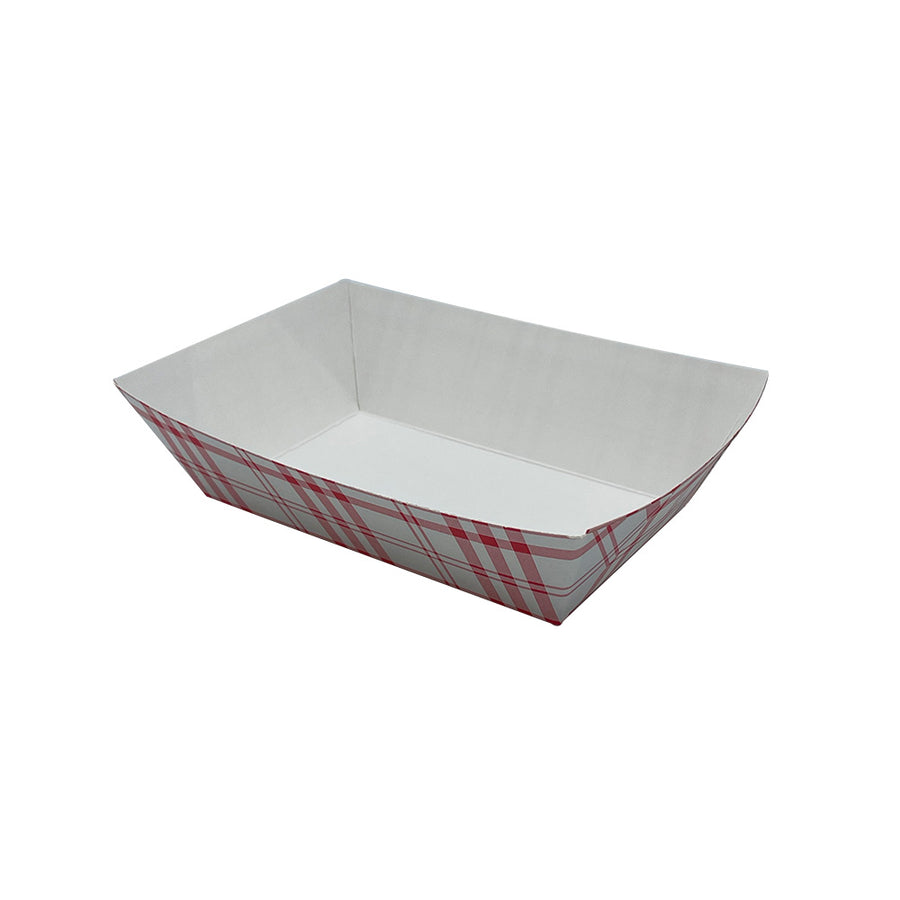 Nova NFT200 2lb Red Plaid Food Tray PFAS Free 1000/CS