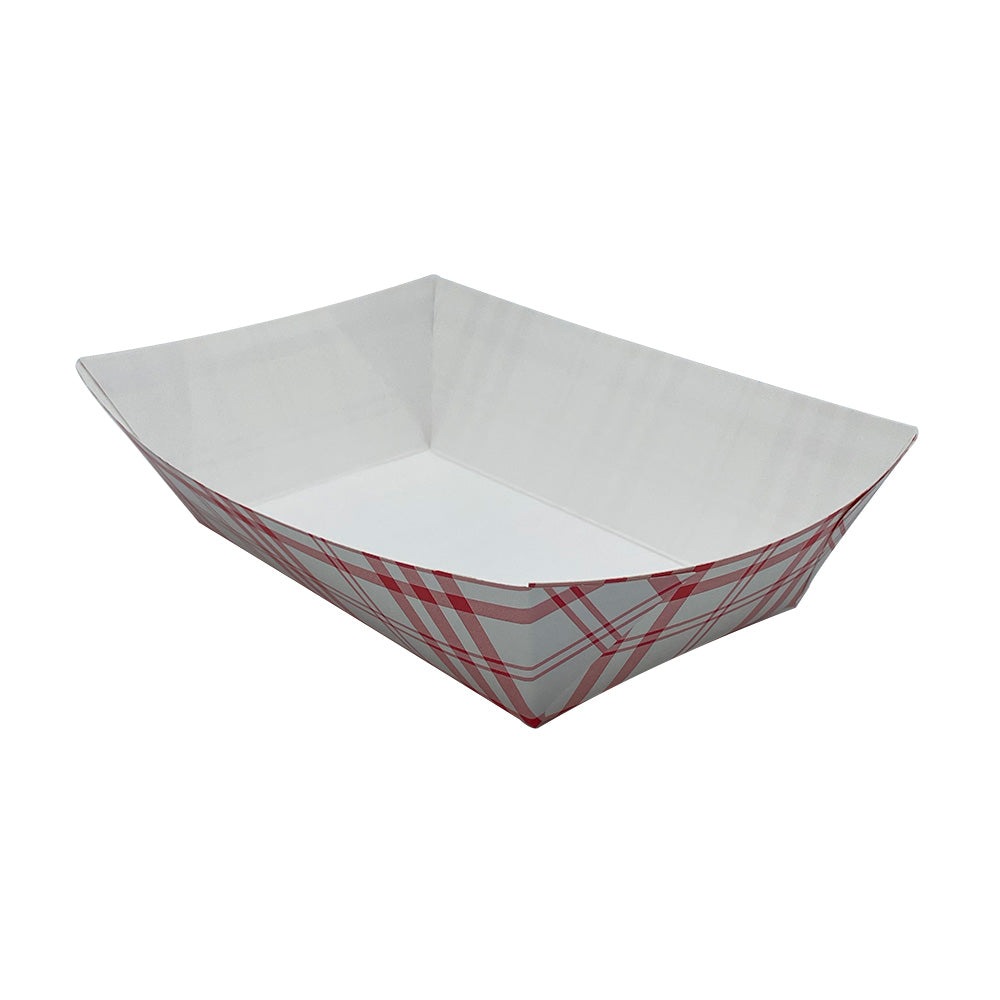 Nova NFT250 2 1/2lb Red Plaid Food Tray PFAS Free 500/CS