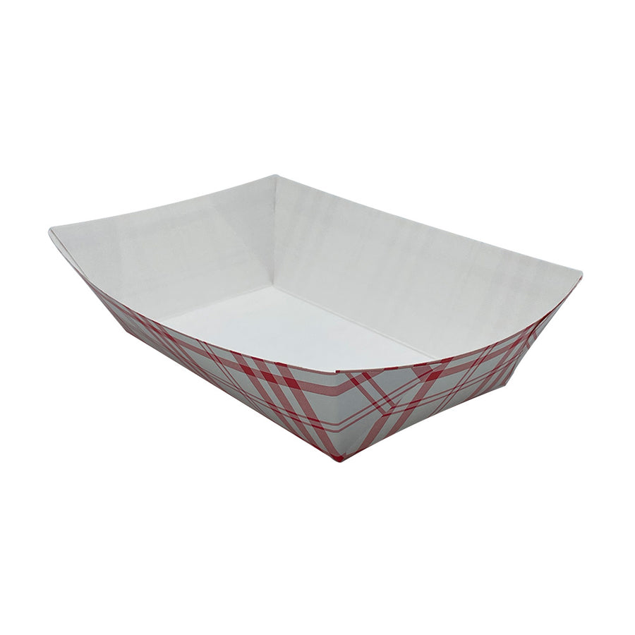 Nova NFT250 2 1/2lb Red Plaid Food Tray PFAS Free 500/CS