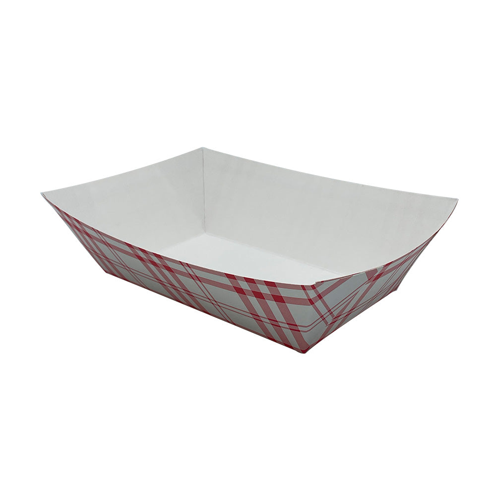 Nova NFT300 3lb Red Plaid Food Tray PFAS Free 500/CS