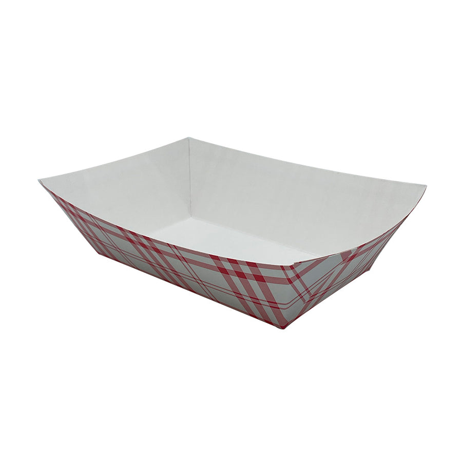 Nova NFT300 3lb Red Plaid Food Tray PFAS Free 500/CS