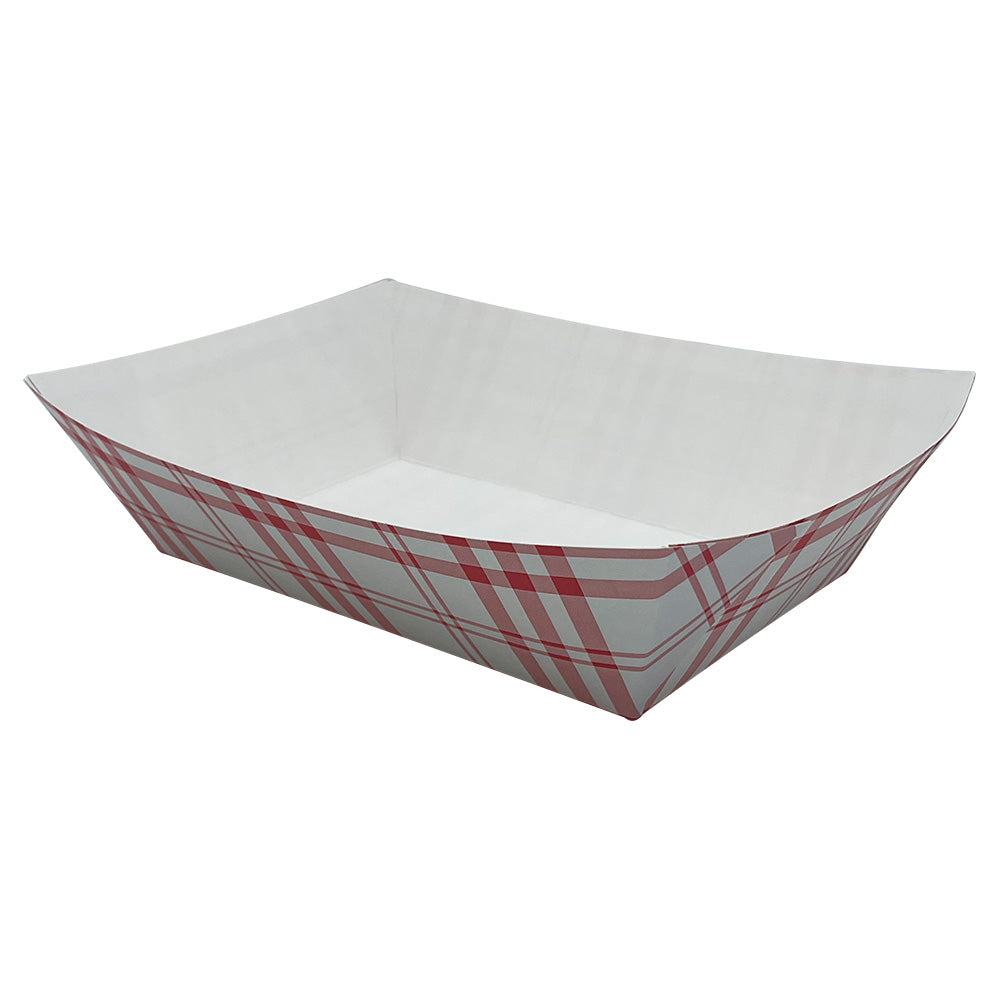 Nova NFT500 5lb Red Plaid Food Tray PFAS Free 500/CS