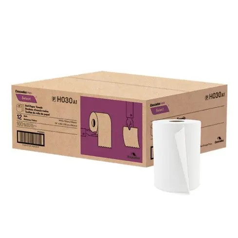 Cascades PRO H030 Select Roll Paper Towel White 7.88" X 350' 1 Ply 12/CS
