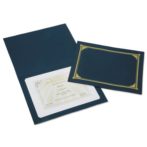 Abilityone 7510015195771 7520015195771 SKILCRAFT Gold Foil Document Cover, 12.5 x 9.75, Blue, 5/Pack