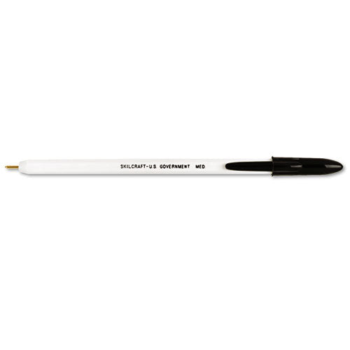 Abilityone 7520-01-058-9978 7520010589978 Skilcraft Ballpoint Pen, Stick, Medium 1 Mm, Black Ink, White Barrel, Dozen