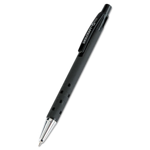 Abilityone 7520013527309 7520013527309 Skilcraft Rubberized Ballpoint Pen, Retractable, Fine 0.7 Mm, Black Ink, Black Barrel, Dozen