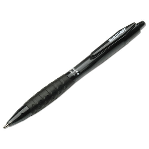 Abilityone 7520014457225 7520014457225 Skilcraft Vista Ballpoint Pen, Retractable, Medium 1 Mm, Black Ink, Smoke Barrel, Dozen