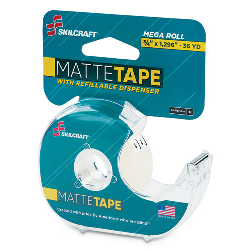 Abilityone 7520-01-516-7575 7520015167575 Skilcraft Tape With Dispenser, 1" Core, 0.75" X 36 Yds, Matte Clear