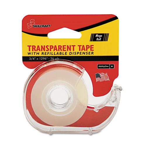 Abilityone 7520-01-516-7576 7520015167576 Skilcraft Tape With Dispenser, 1" Core, 0.75" X 36 Yds, Glossy Clear
