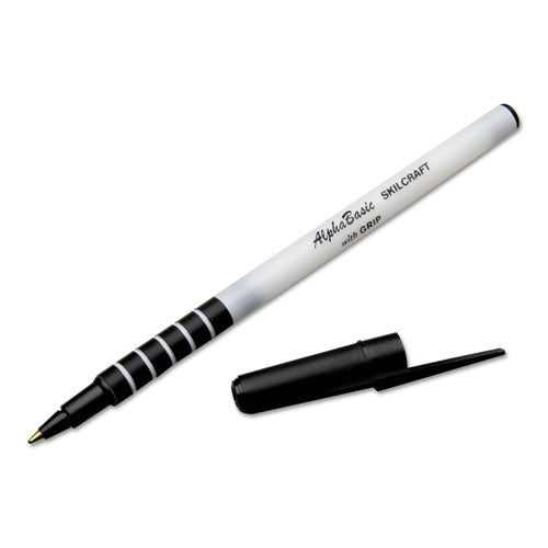 Abilityone 7520-01-557-3155 7520015573155 Skilcraft Alphabasic Ballpoint Pen, Stick, Medium 1 Mm, Black Ink, White Barrel, Dozen