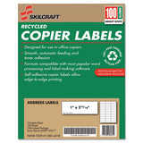 Abilityone 7530010864518 7530010864518 Skilcraft Recycled Copier Labels, Copiers, 1 X 2.81, White, 33/sheet, 100 Sheets/box