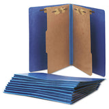 Abilityone 7530015567914 7530015567914 SKILCRAFT Pressboard Top Tab Classification Folder, 2 Dividers, 6 Fasteners, Letter Size, Dark Blue, 10/Box